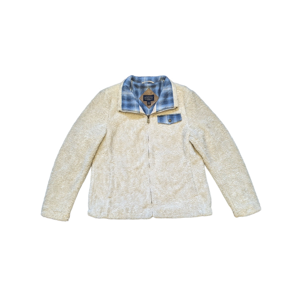 Pendleton Fuzzy Zip Up Jacket Sherpa Fleece Teddy… - image 2